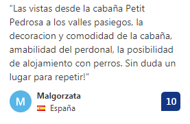 Opinión Booking sobre Cabañas con Encanto